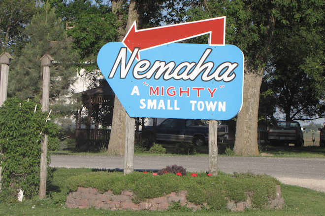 Town Sign (Nemaha, Iowa)